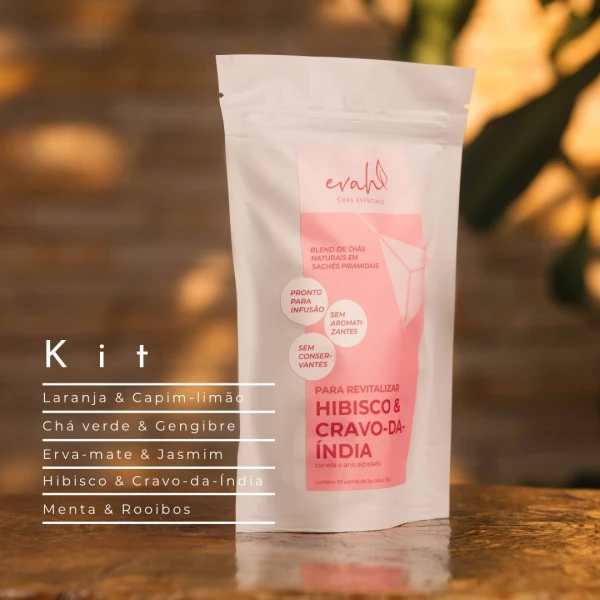 Kit Essência de 5 Chás Sachê Piramidal