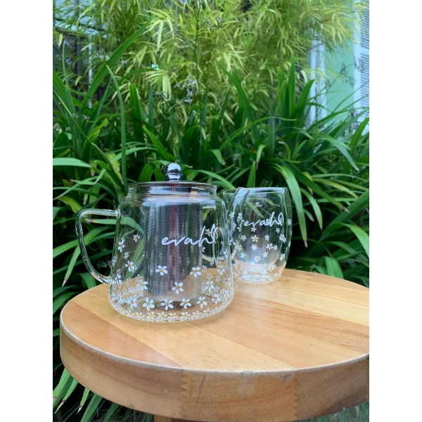 Kit Bule + caneca pintados a mão
